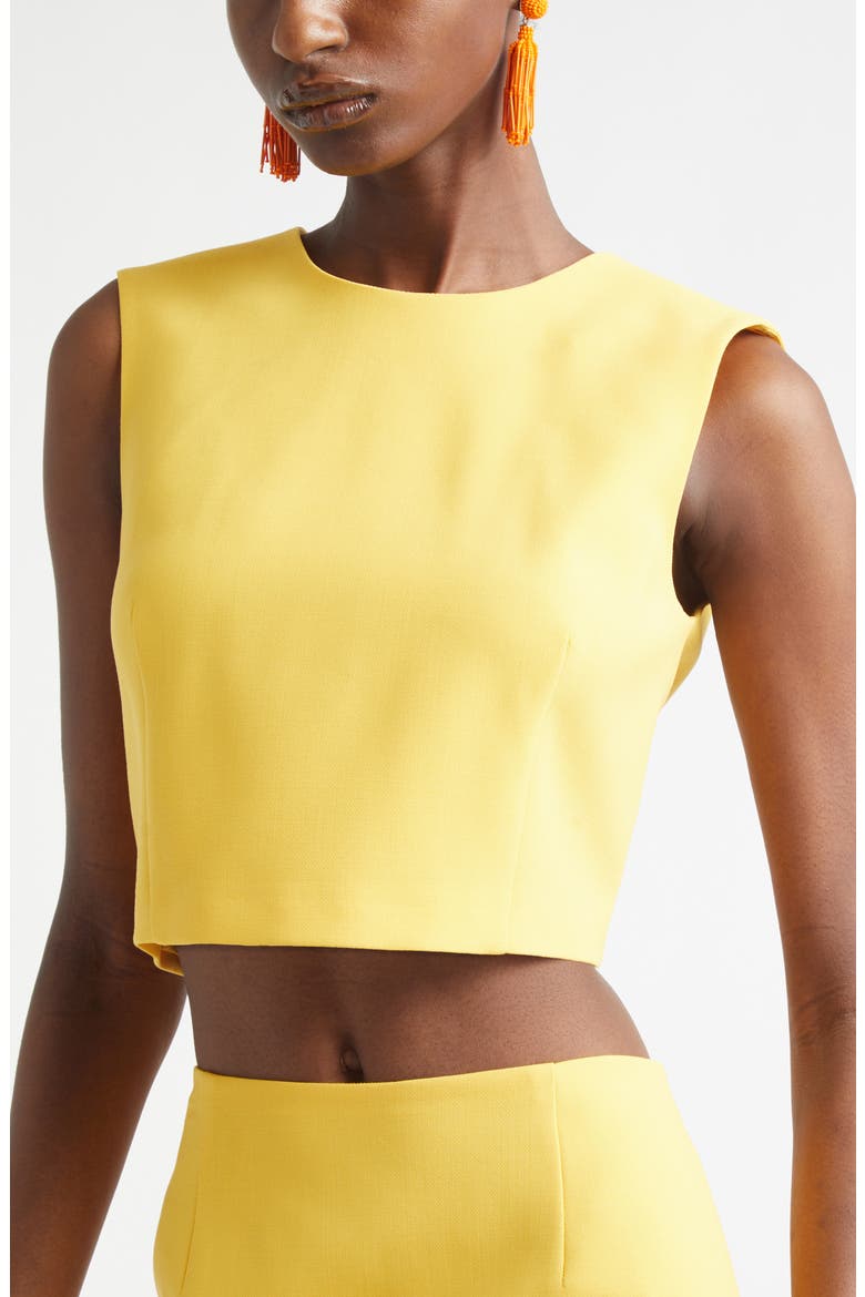 Stretch Virgin Wool Crop Top, Alternate, color, DAFFODIL