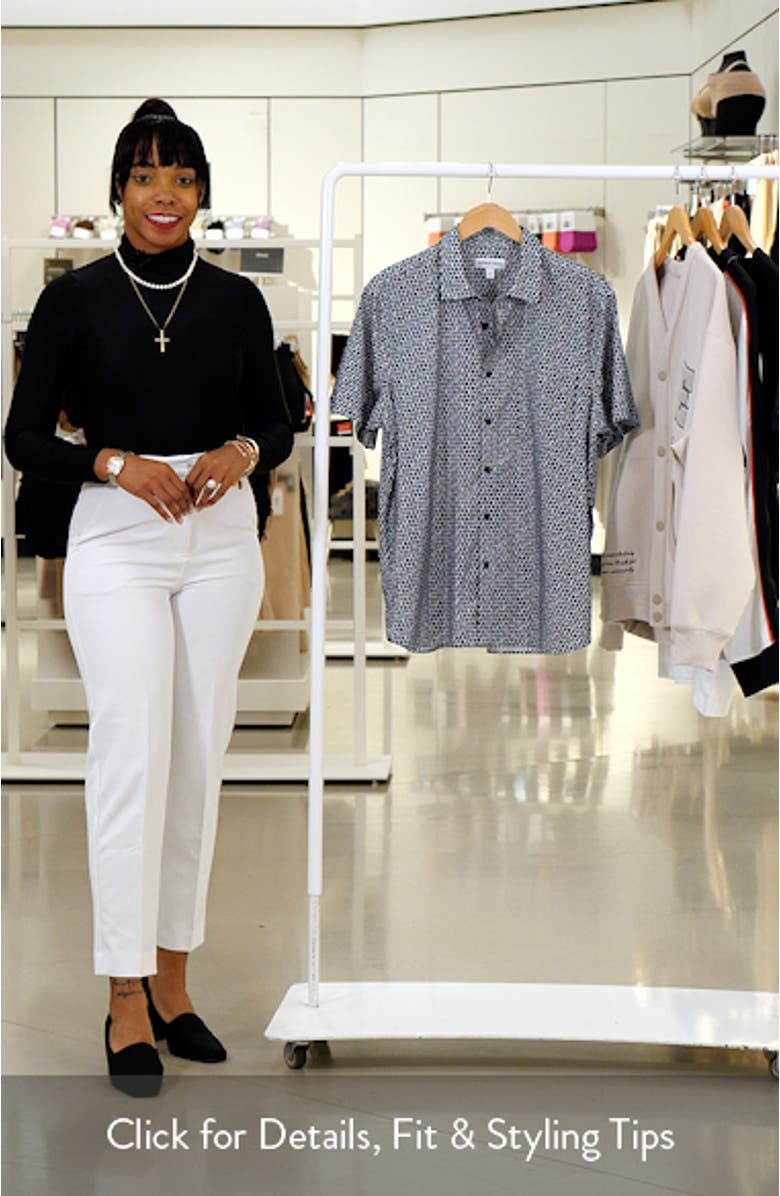 Check Short Sleeve Stretch Button-Up Shirt, sales video thumbnail