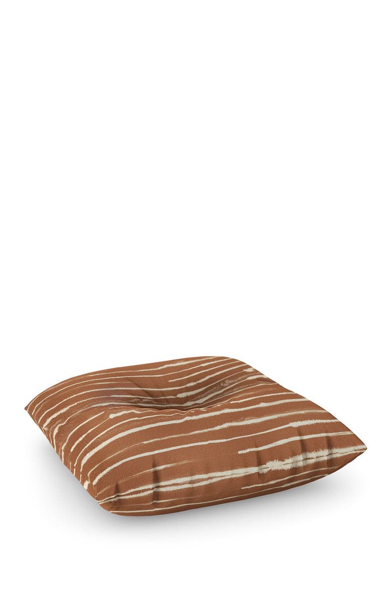 Deny Designs Ninola Design Ink Stripes Terracota Square Floor Pillow, Main, color, Multi