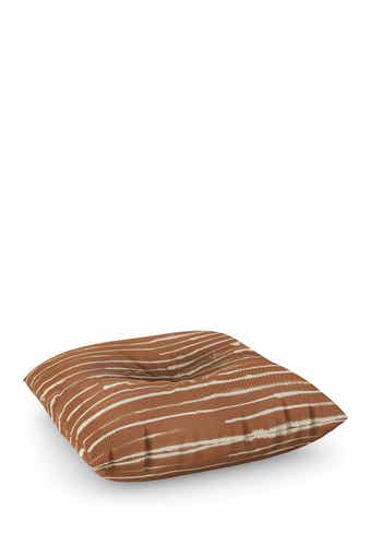 Ninola Design Ink Stripes Terracota Square Floor Pillow