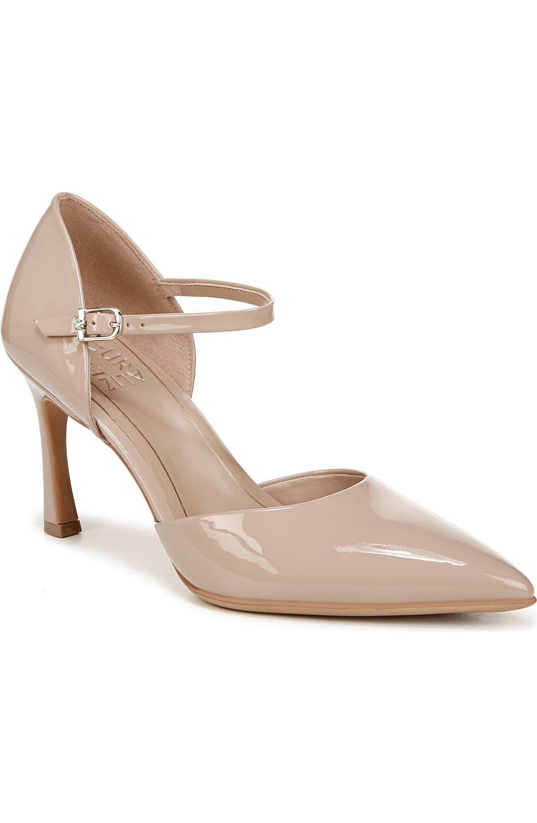 Naturalizer Amber Ankle Strap Pointed Toe Pump, Main, color, Vintage Mauve Patent Leather