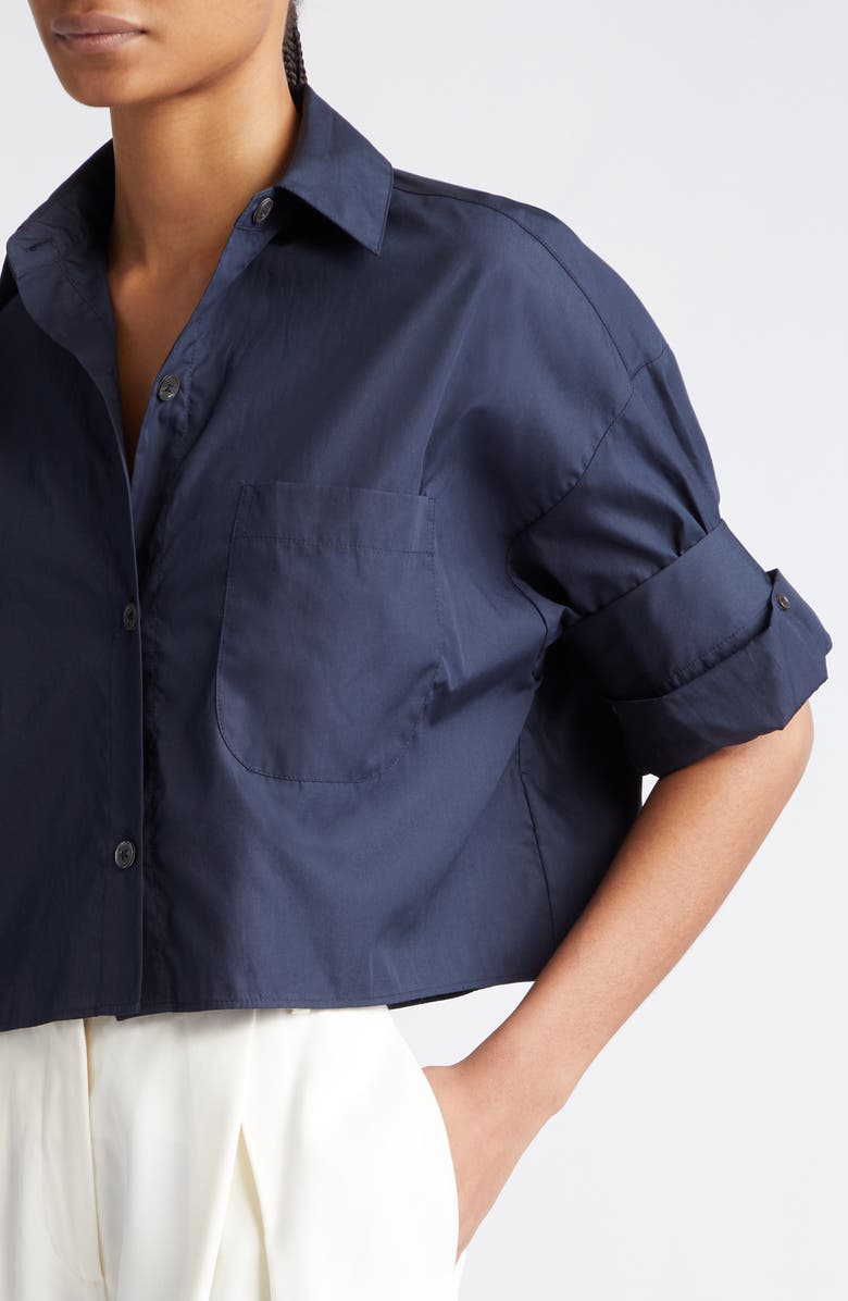 TWP Next Ex Crop Cotton Button-Up Shirt, Alternate, color,