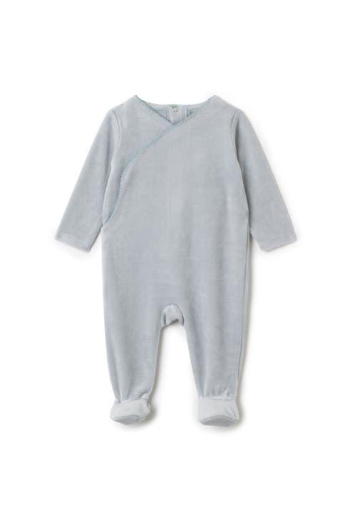 Boy Wrap Velour Snap Closure Romper