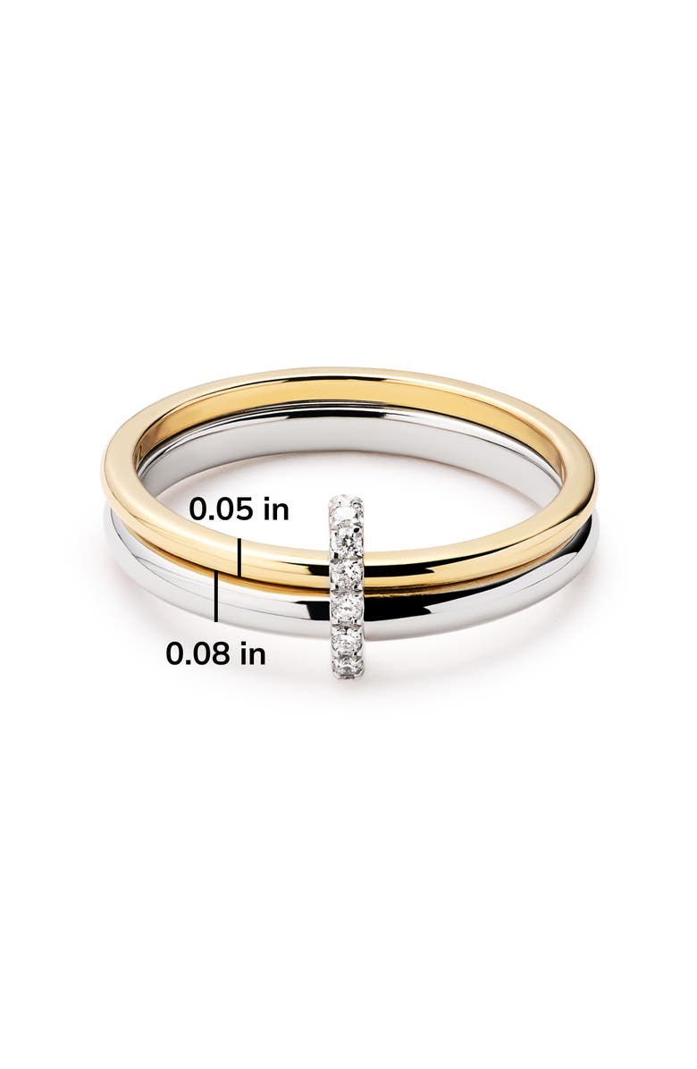 Ana Luisa Solid Yellow Gold - Two Tone Diamond Link Ring, Alternate, color, Two-Tone