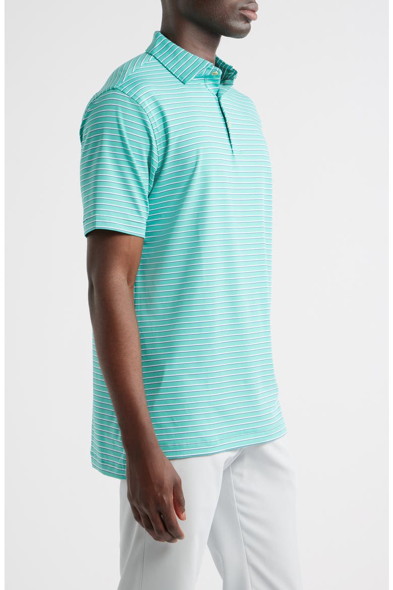 Dunnes Stripe Performance Jersey Polo, Alternate, color, MEADOW