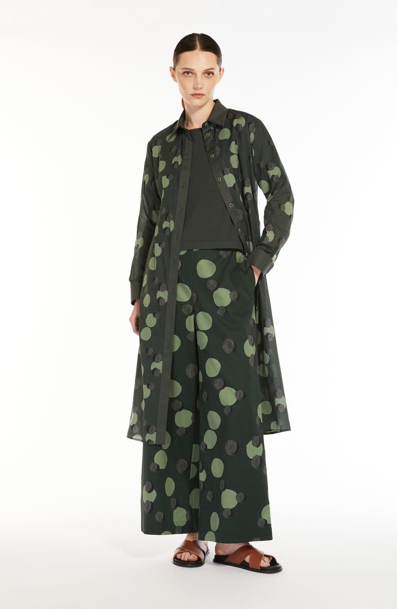 Max Mara Vigile Print Tie Waist Long Sleeve Shirtdress, Alternate, color, 