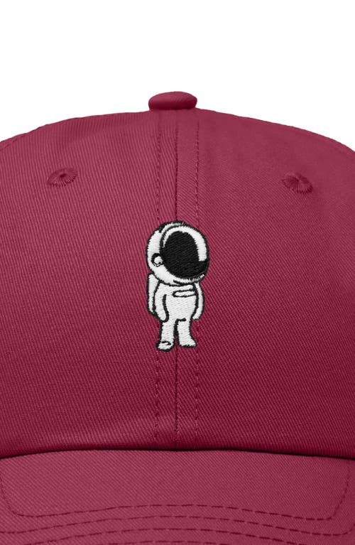 Dalix Astronaut Embroidered Space Hat In Maroon