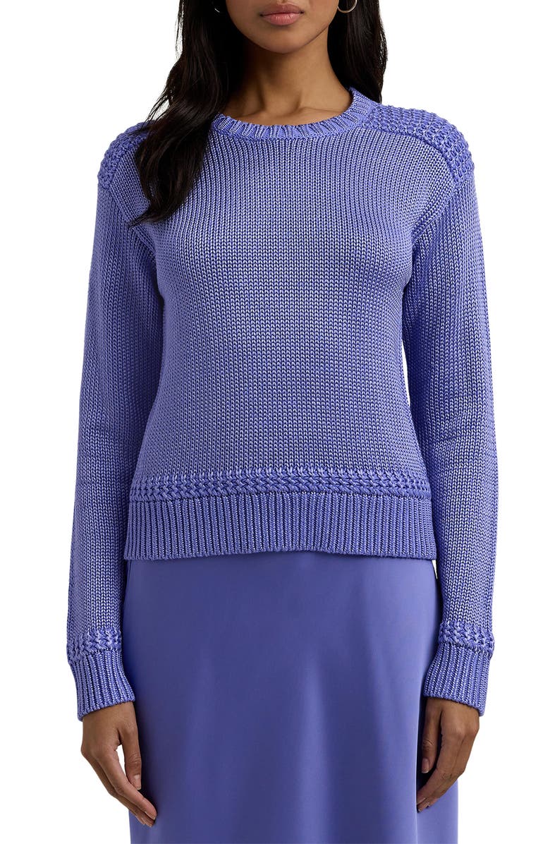 Lauren Ralph Lauren Cotton Blend Crewneck Sweater, Main, color, 