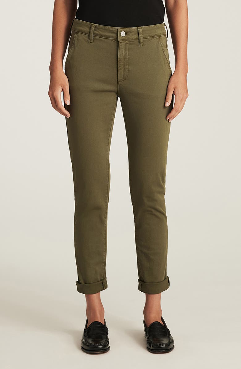 Mavi Jeans Kathleen Stretch Cotton Chinos, Main, color, Dark Olive Casual Twill