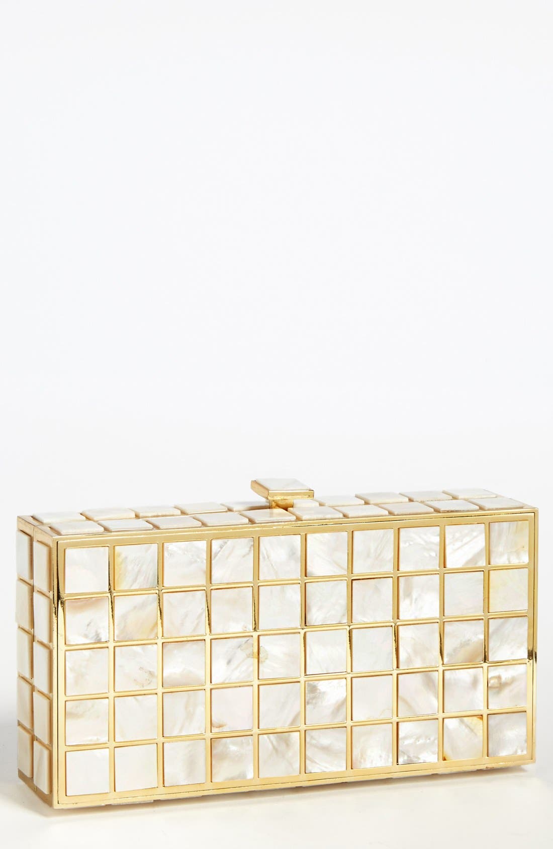 Tasha 'Pearlier' Box Clutch, Main, color, GOLD