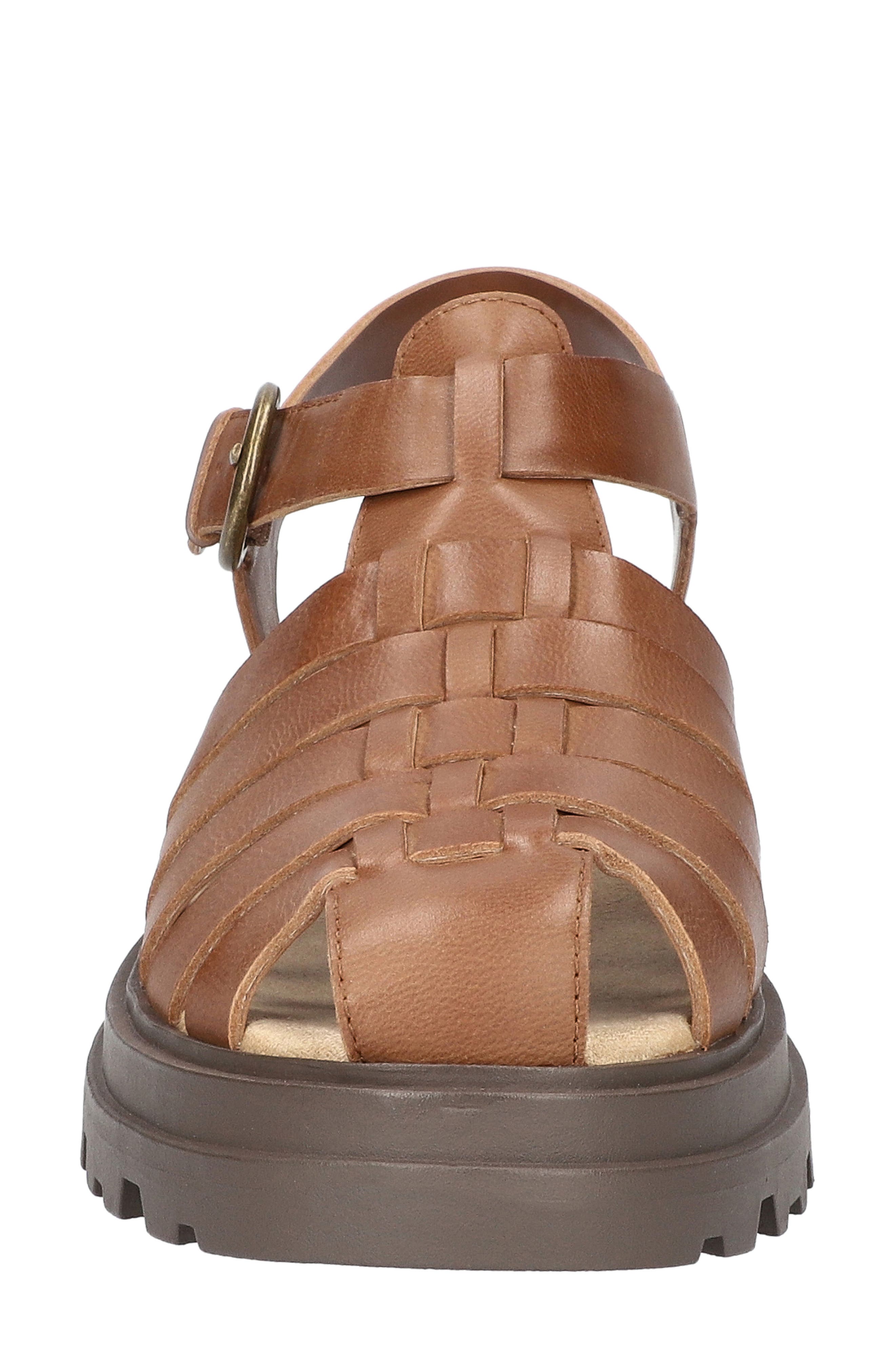 Sinclaire Fisherman Sandal, Alternate, color, CAMEL BURNISHED LEATHER