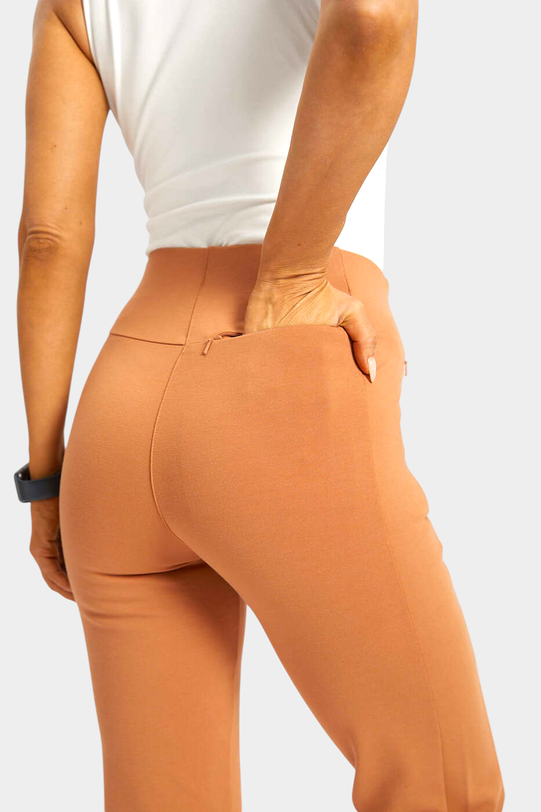Monroe Crop Trouser Dress Pant Yoga Pants Straight Leg, Alternate, color, Sandalwood