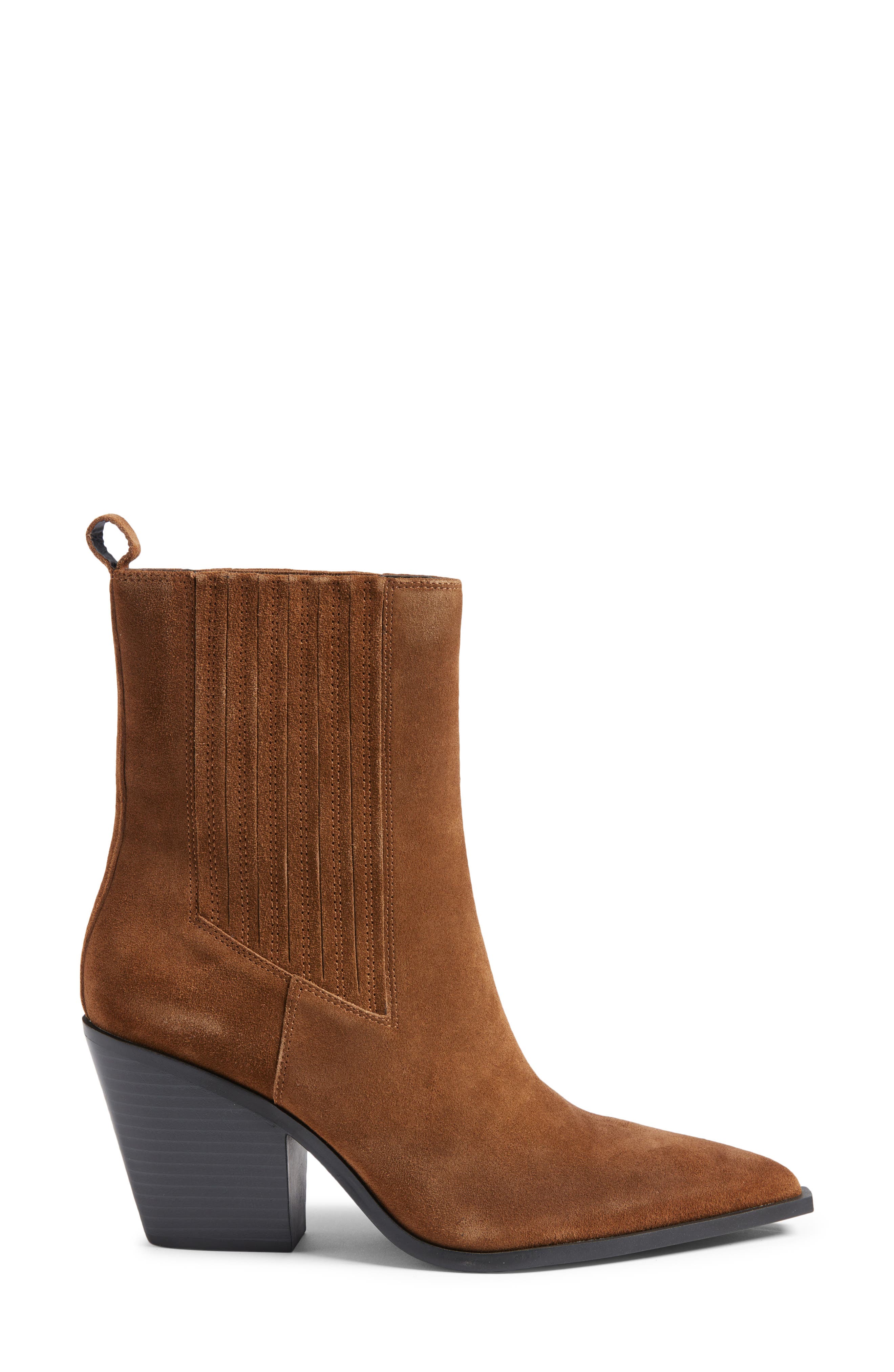 Angie Leather Bootie, Alternate, color, BROWN DARK