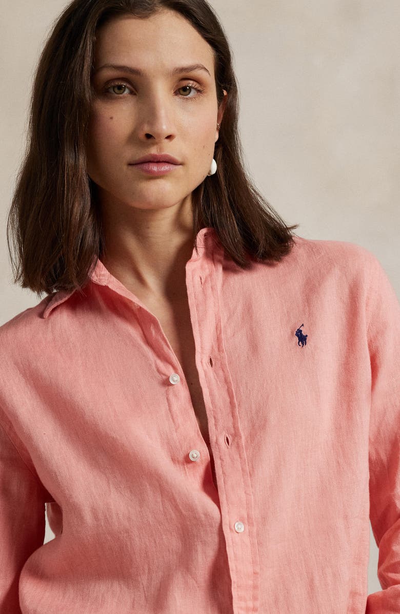 Polo Ralph Lauren Classic Fit Linen Button-Up Shirt, Alternate, color, 