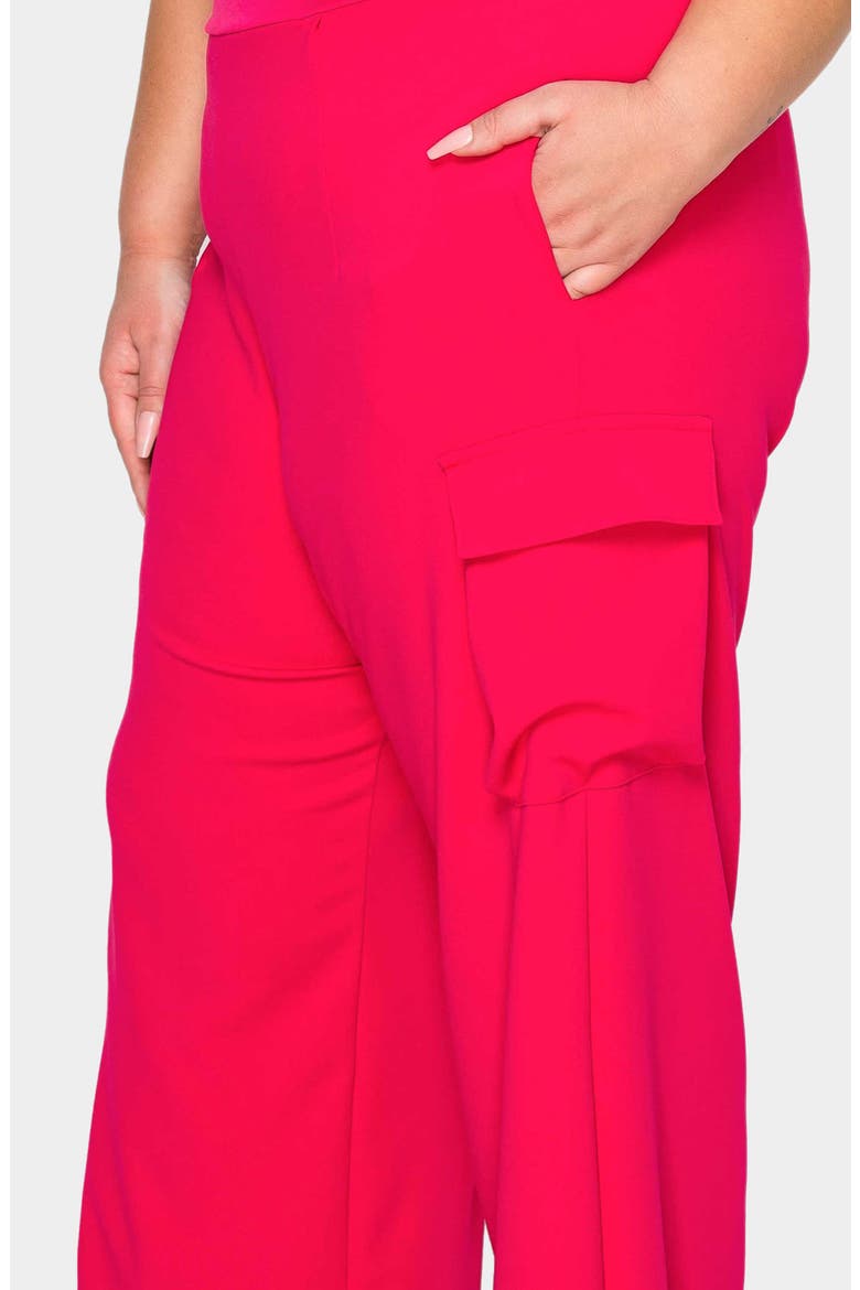 Yumi Strapless Cargo Jumpsuit, Alternate, color, FUCHSIA