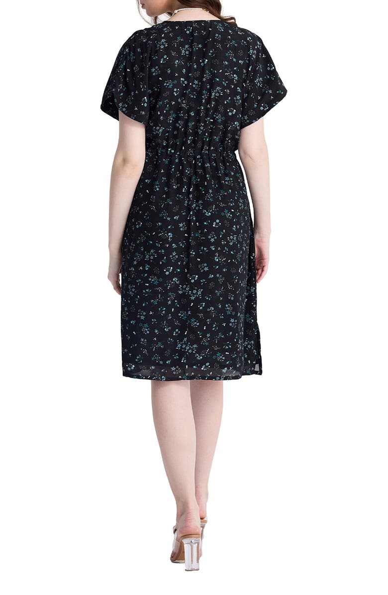 Reistor Gathered Knee-length Dress, Alternate, color, Ditzy Wildflowers