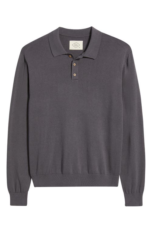 Alex Crane Feather Organic Cotton Polo Sweater In Gray