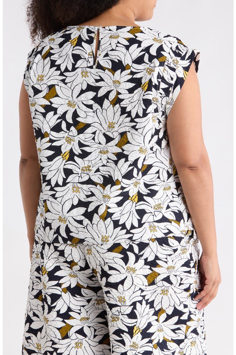 Crinkle Top, Alternate, color, NAVY/ IVORY LILY