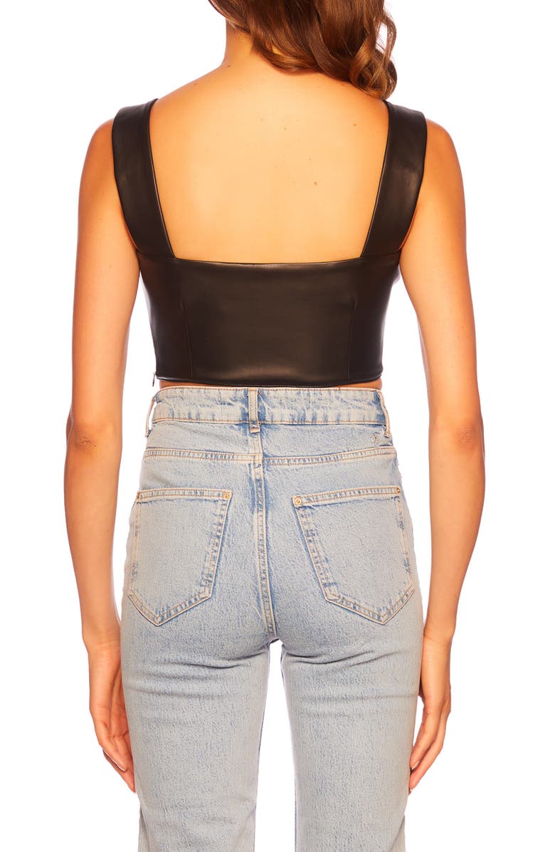 Susana Monaco Faux Leather Crop Tank, Alternate, color,