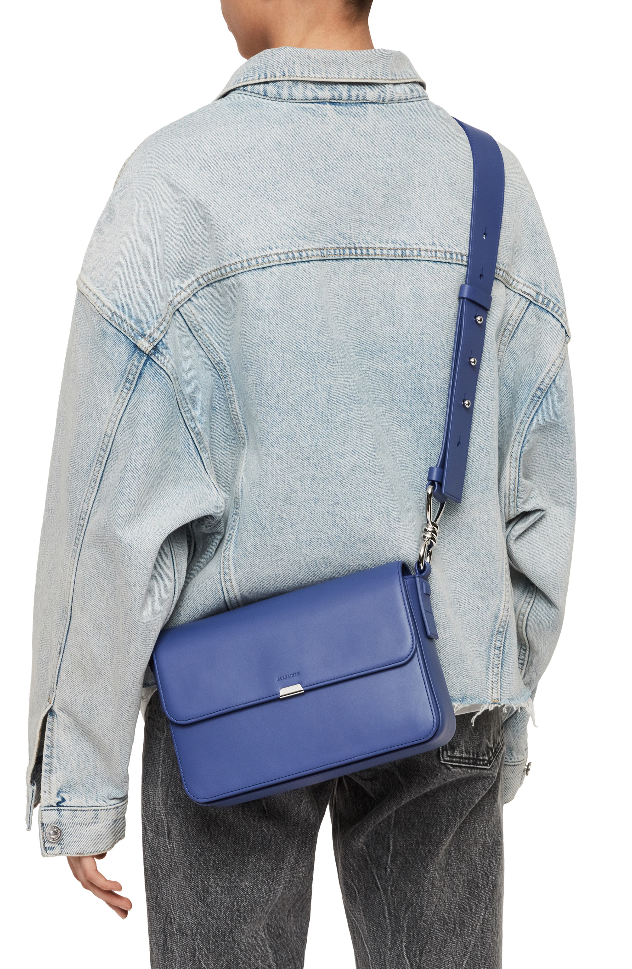 Captain Leather Crossbody Bag, Alternate, color, BLUE