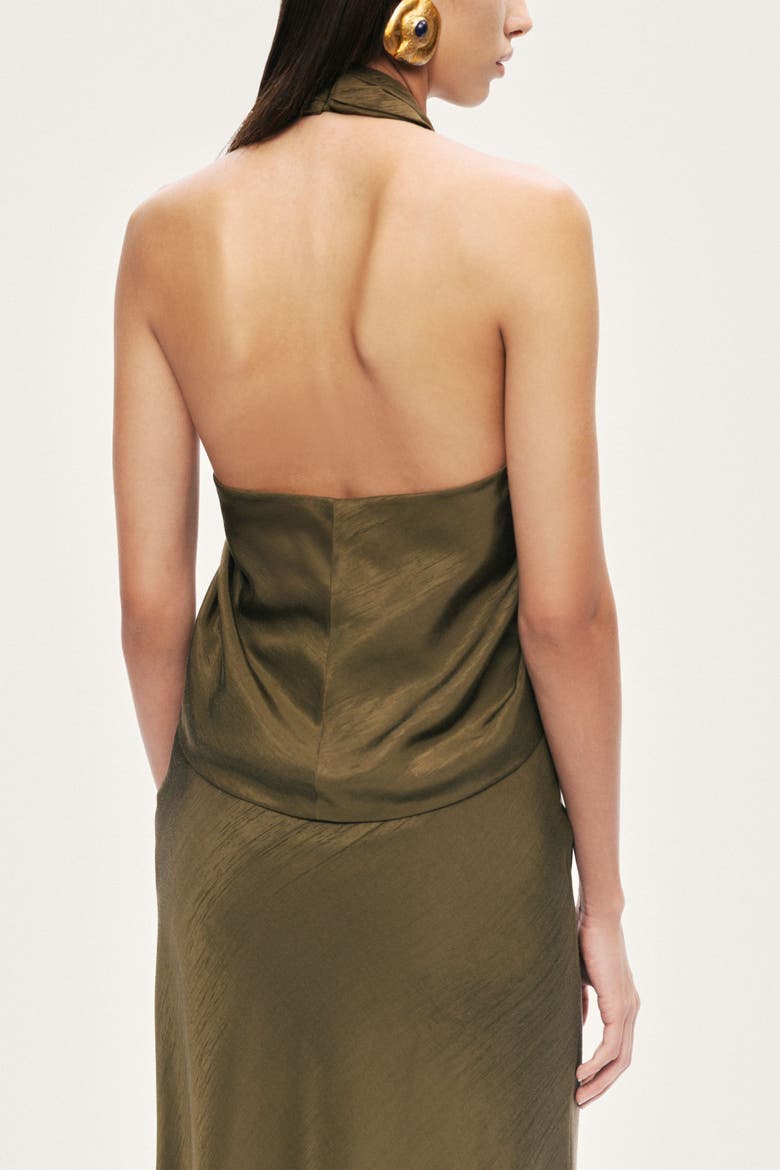 Flared Midi Skirt, Alternate, color, Khaki
