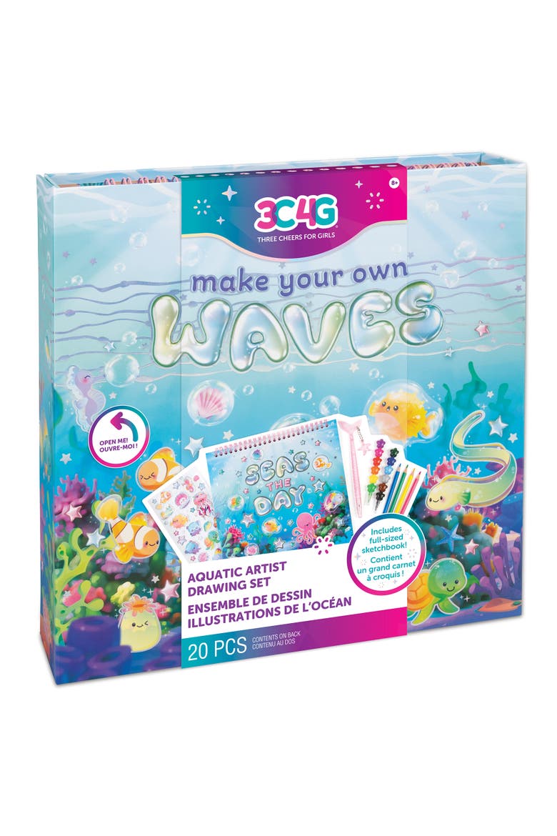 Seas The Day! Artist Drawing Set 20 Piece Ocean Theme Kit, Sketchbook, Main, color, Multicolored