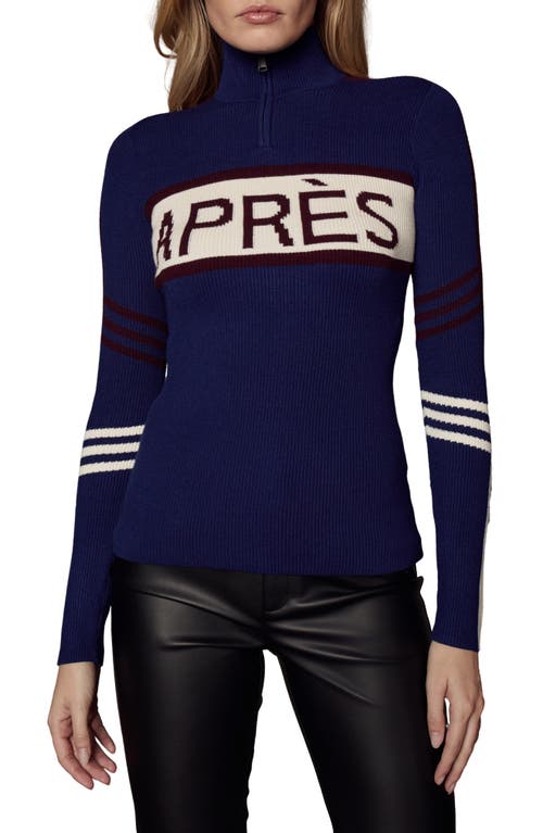 Alp N Rock Kate Quarter Zip Rib Sweater In Blue