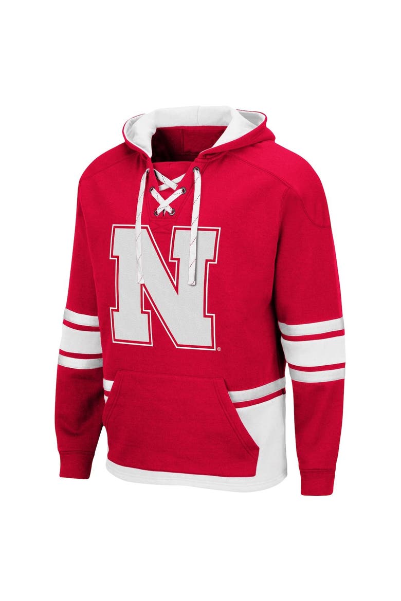 Men's Colosseum Scarlet Nebraska Huskers Lace Up 3.0 Pullover Hoodie, Alternate, color, Scarlet