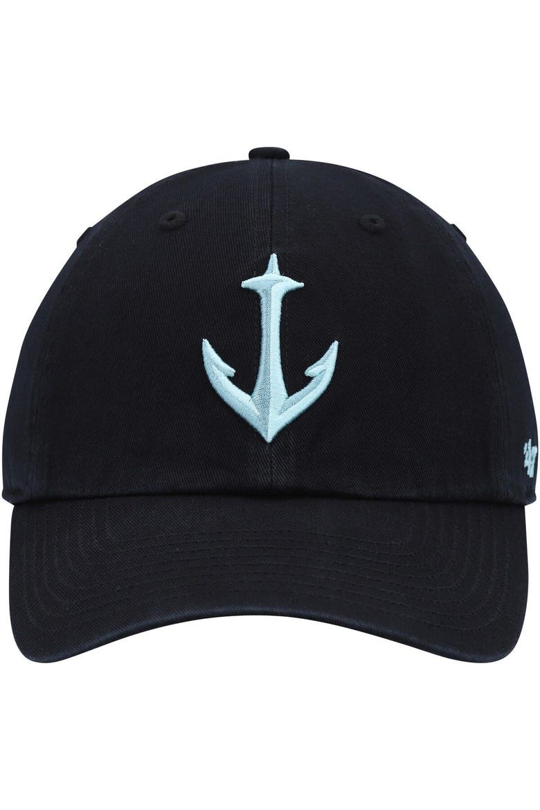 Women's '47 Black Seattle Kraken Clean Up Adjustable Hat, Alternate, color, Black