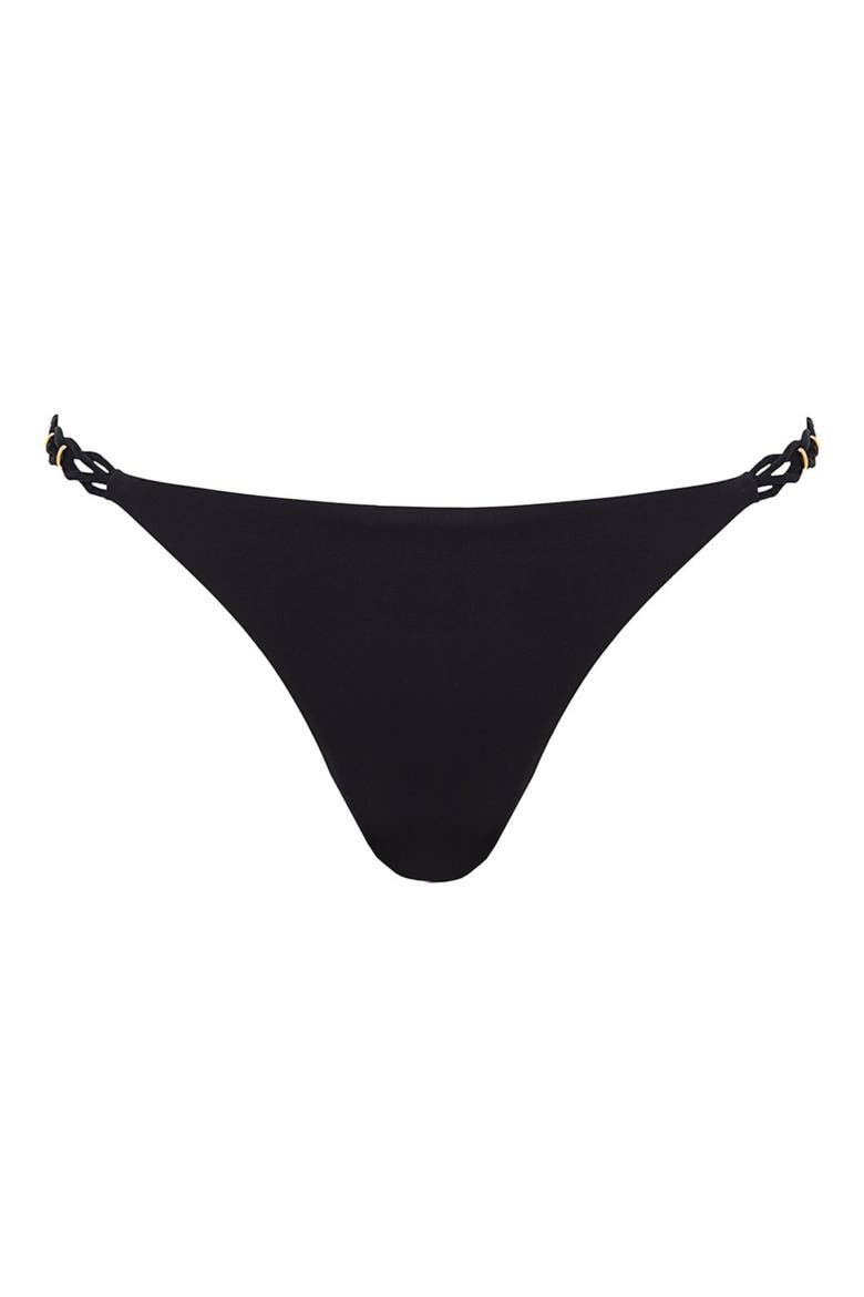 Maisie Solstice High Leg Bikini Bottoms, Alternate, color, BLACK