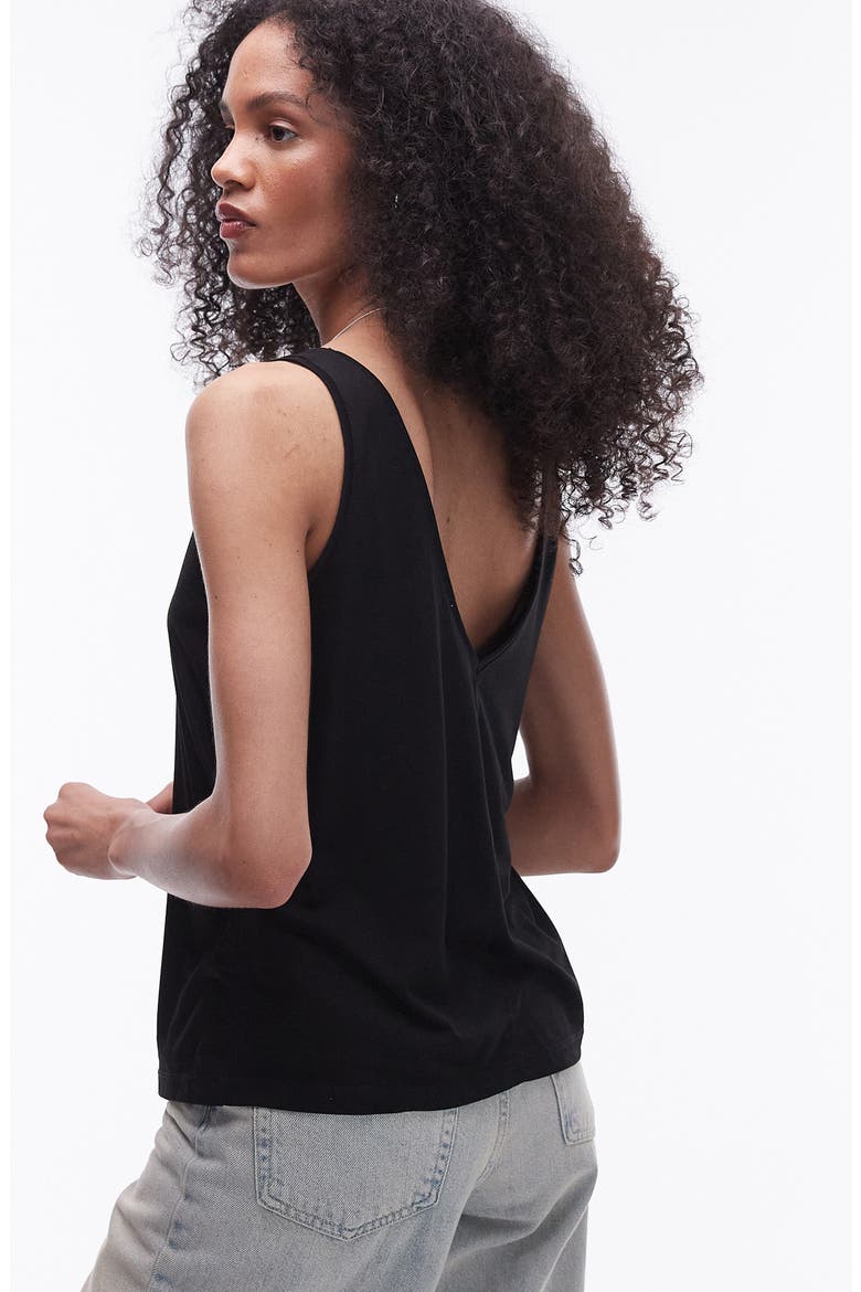 Slouchy V-Neck Tank, Alternate, color, BLACK