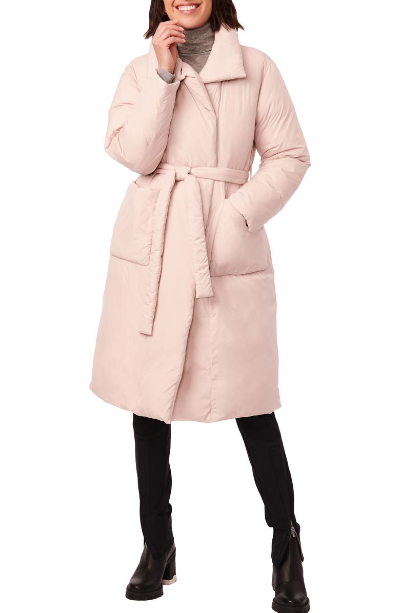 Bernardo Belted Recycled Polyester Puffer Jacket, Alternate, color, Baby Bella