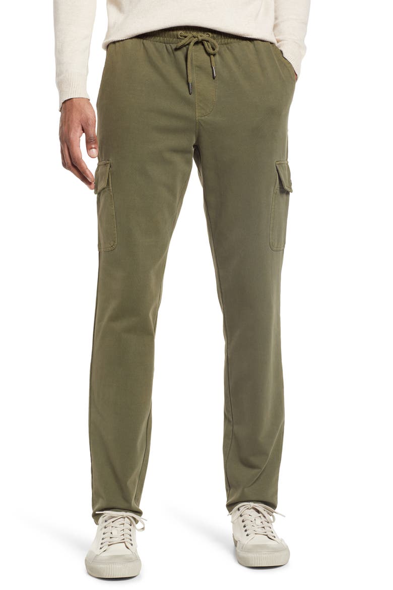 Elastic Waist Twill Cargo Pants, Main, color, OLIVE NIGHT
