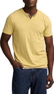 Lucky Brand Venice Button Neck Cotton Blend T-Shirt