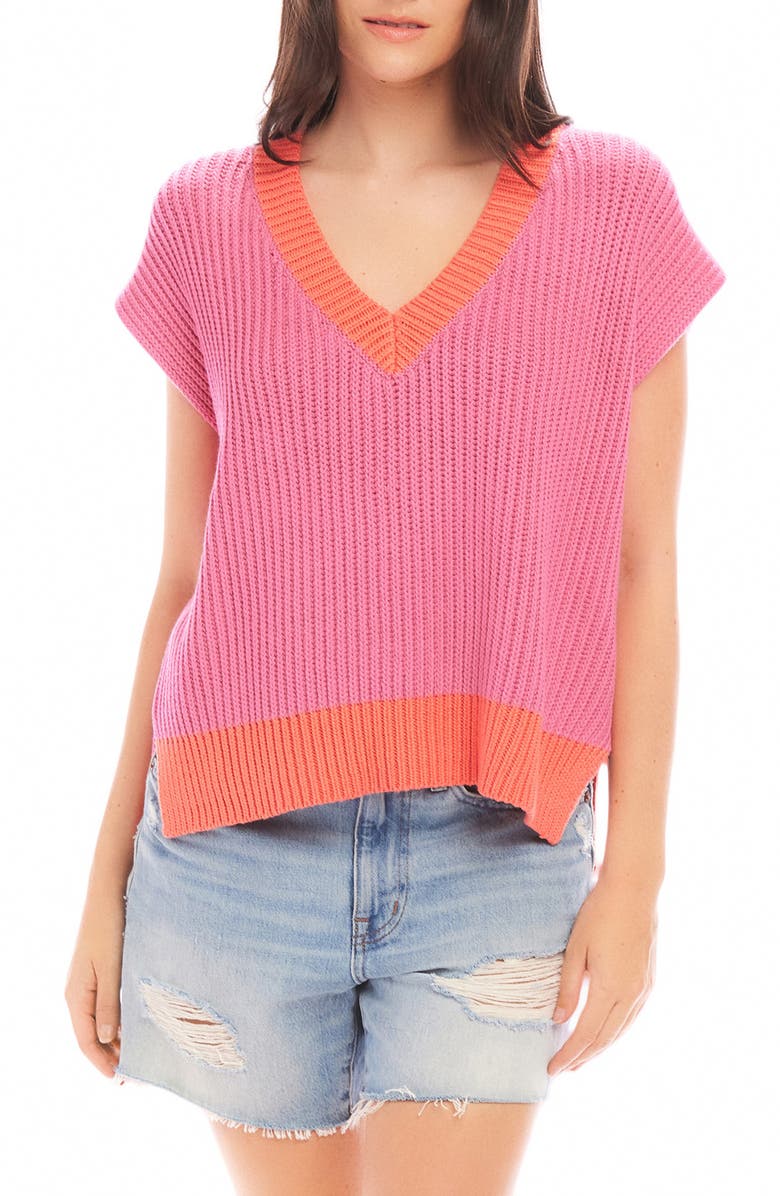 FIFTEEN TWENTY Jules Contrast Trim Sweater Vest, Main, color, 