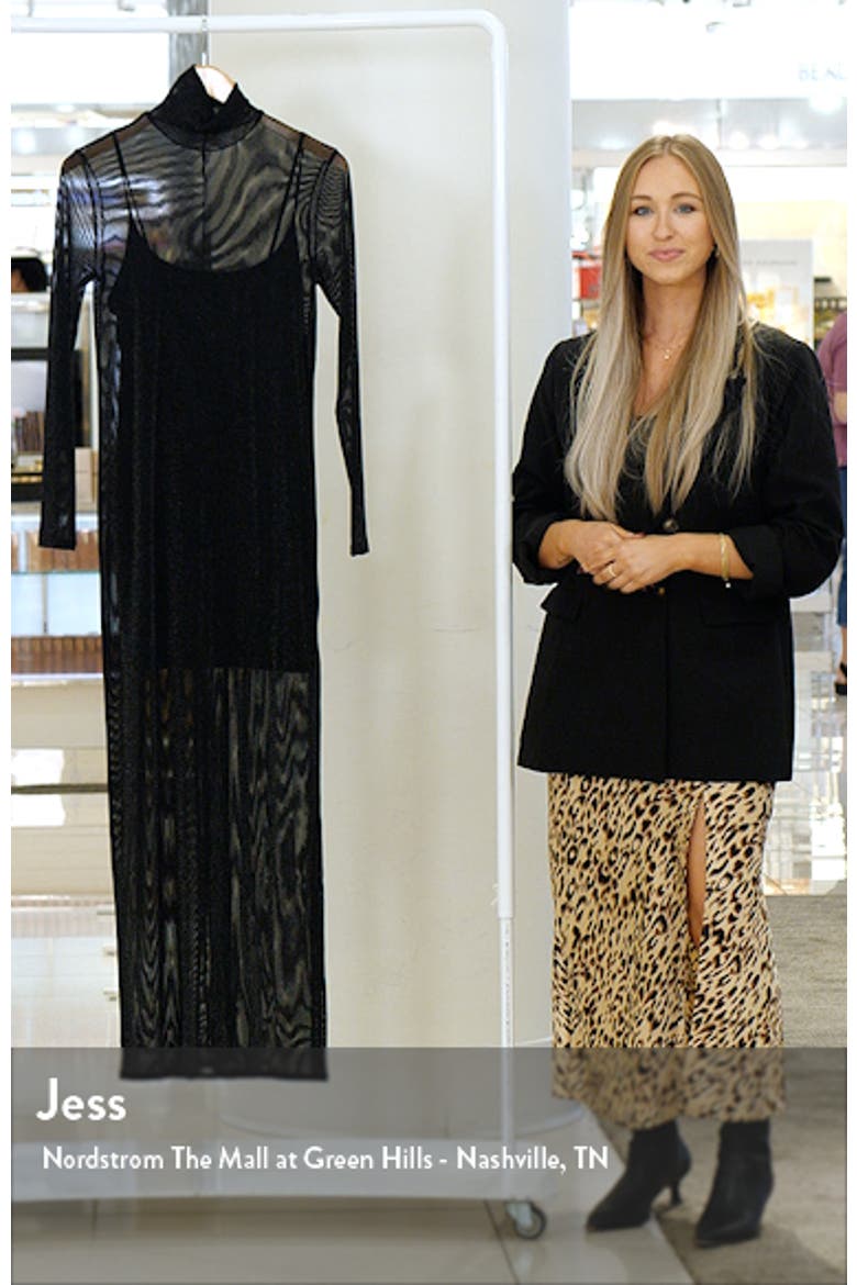Metallic Long Sleeve Stretch Mesh Maxi Dress video