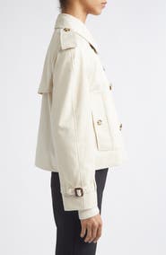 Burberry Haltye Cotton Gabardine Crop Trench Jacket
