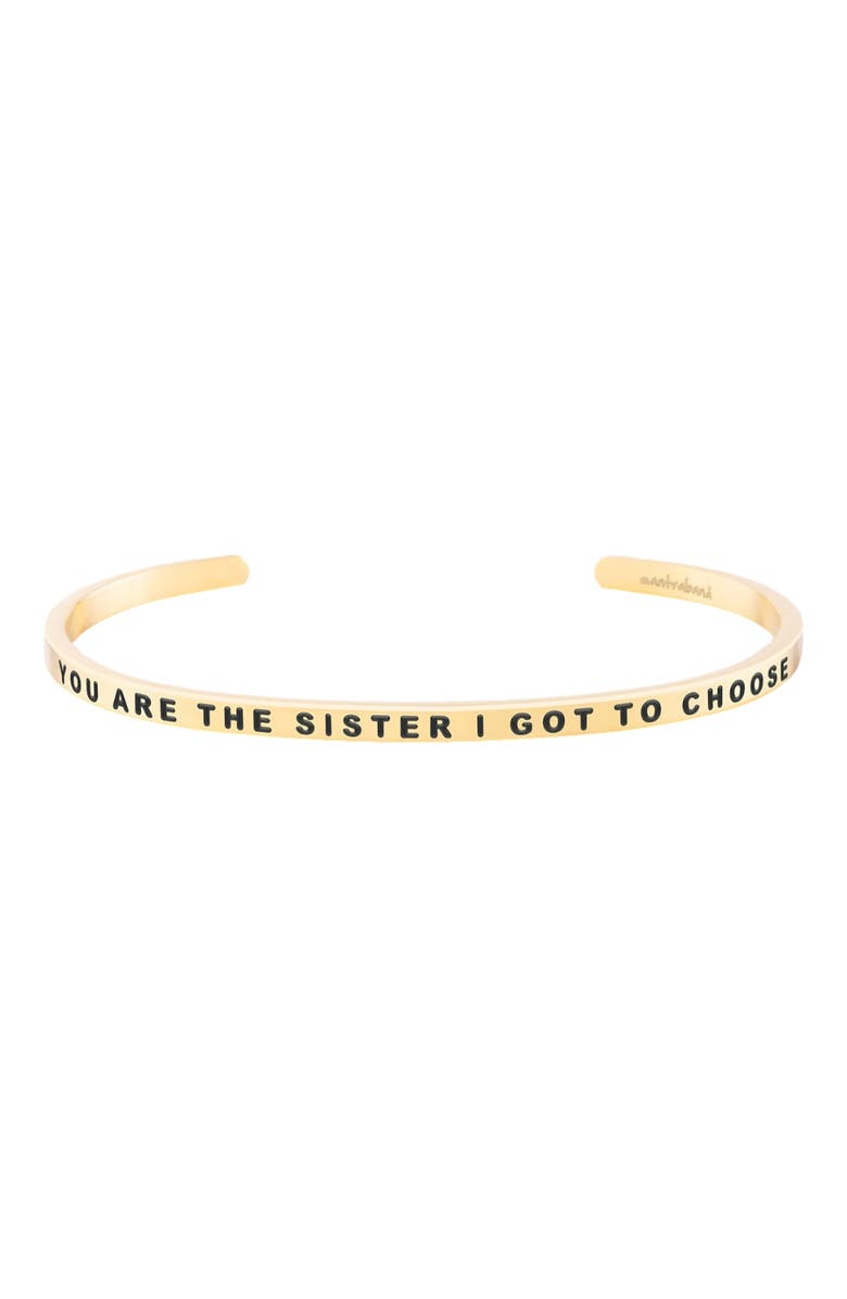 Mantra You Are The Sister I Got To Choose bracelet, Main, color, Yellow Gold
