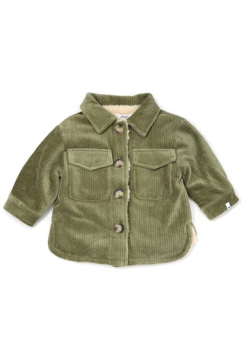 Oh Baby ! Corduroy With Snowdrift Shacket In Green