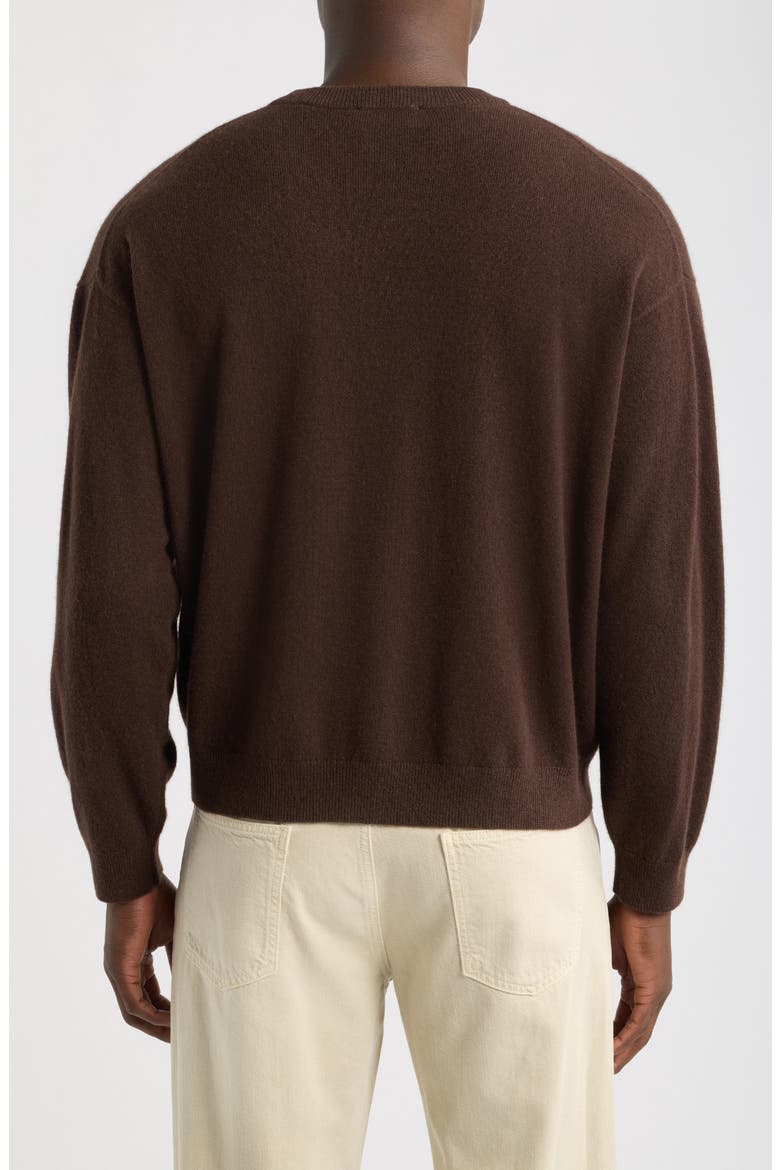 Lightweight Cashmere Crewneck Sweater, Alternate, color, DEEP BROWN