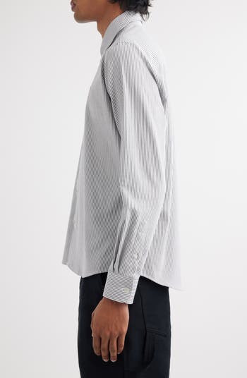 シャツ AMI PARIS AMI DE COEUR SHIRT IN STRIPED OXFORD COTTON AMI PARIS Ami de Coeur Stripe Cotton Oxford Button-Down
