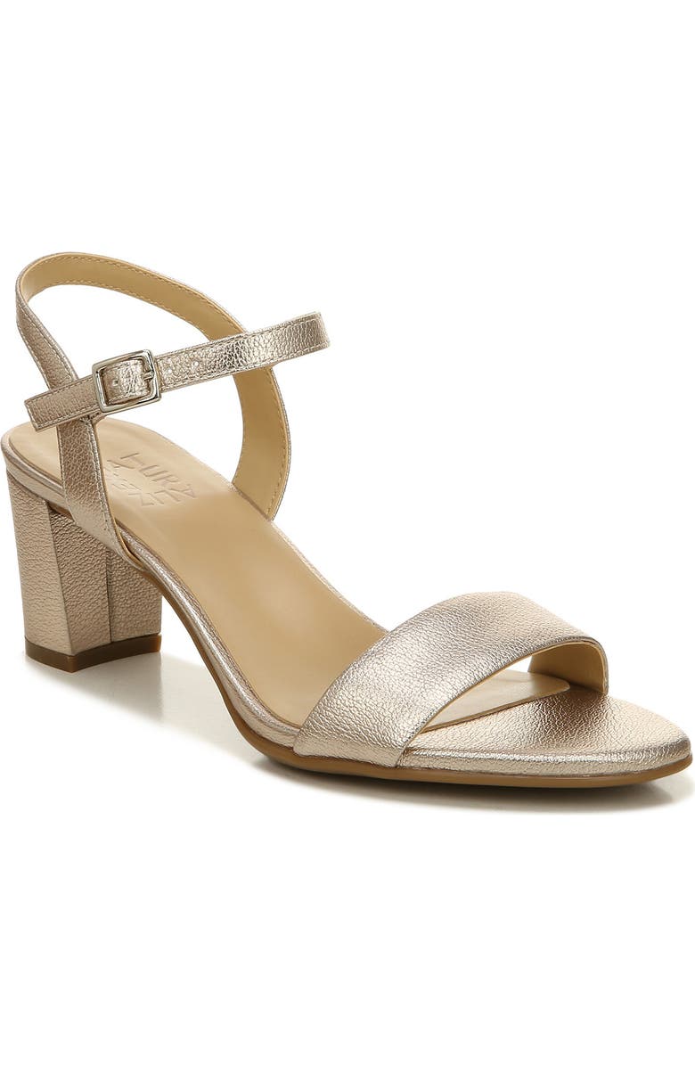 Naturalizer Bristol Block Heel Sandal - Wide Width Available, Main, color, Warm Silver