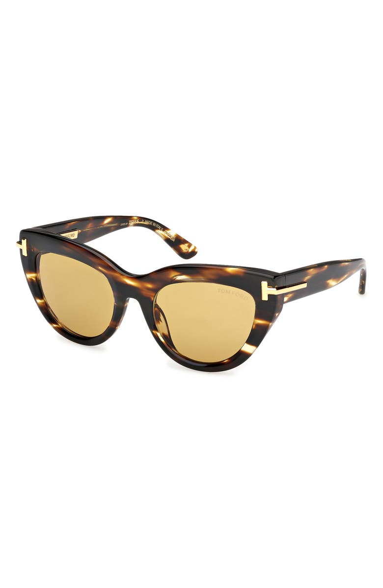 TOM FORD Icon 52mm Cat Eye Sunglasses, Alternate, color, Coloured Havana / Brown