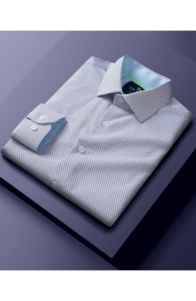 TOM BAINE Regular Fit Performance Stretch Long Sleeve Button Front Shirt, Alternate, color, White