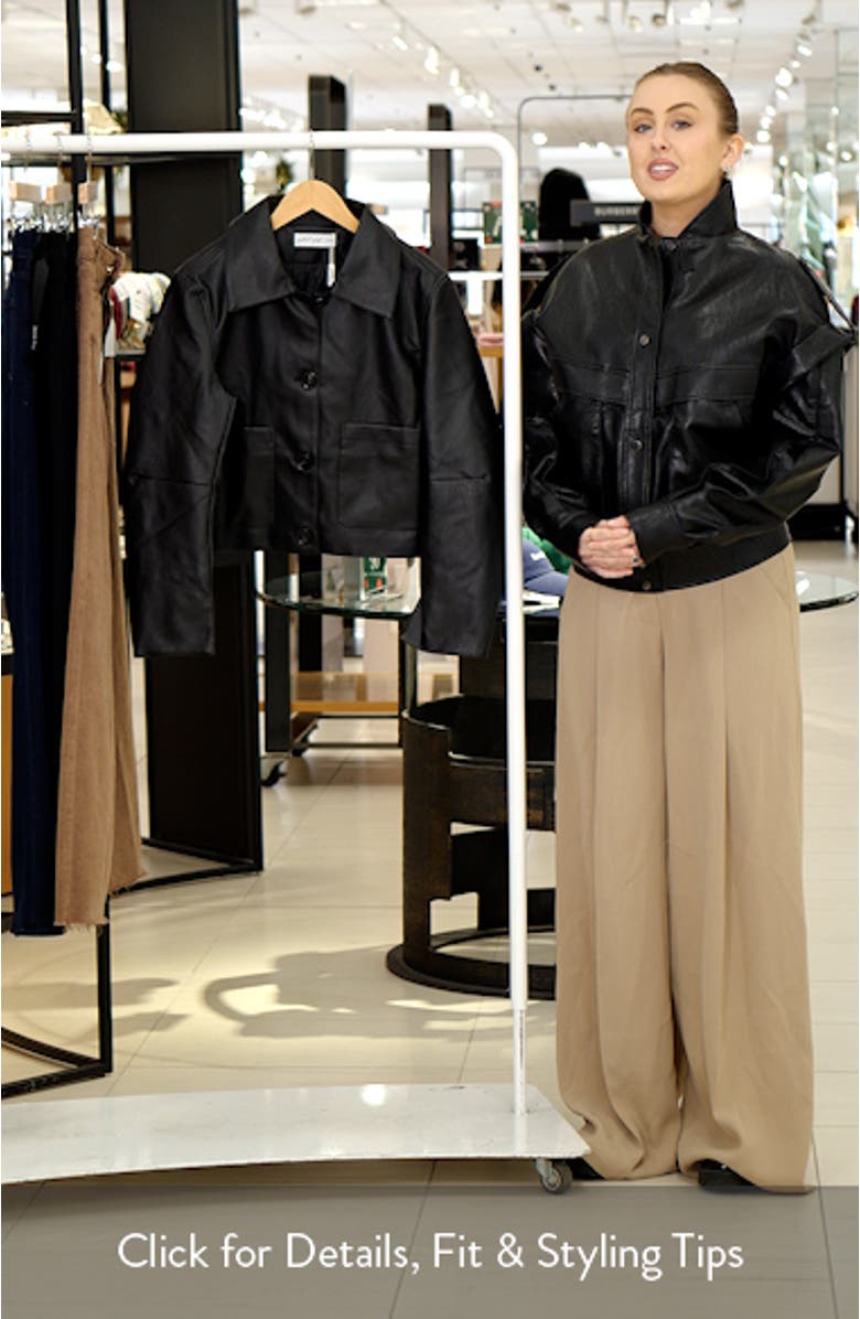 Hope Cropped Faux Leather Jacket, sales video thumbnail