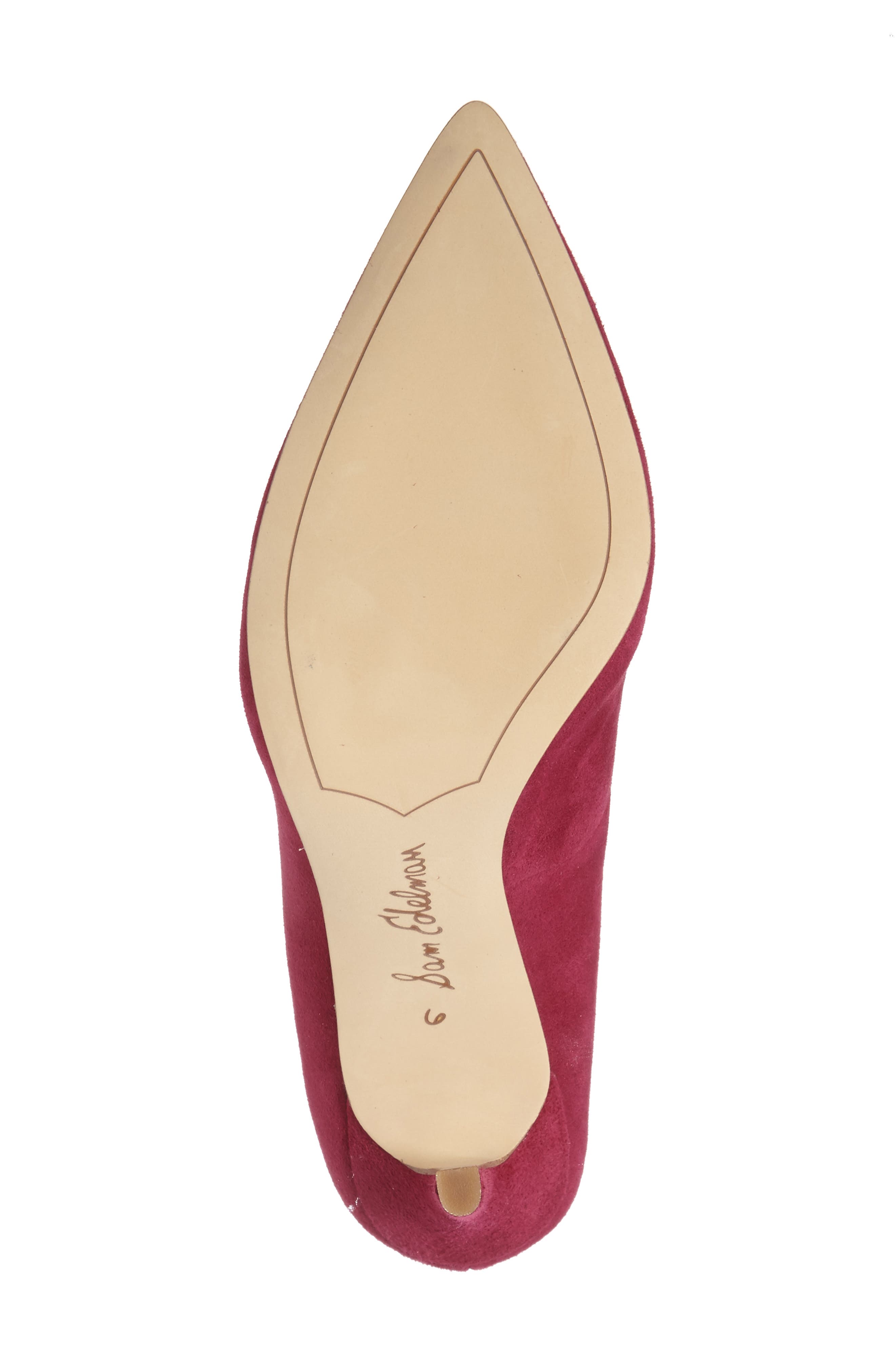 Hazel Pointed Toe Pump, Alternate, color, PINK GARNET SUEDE