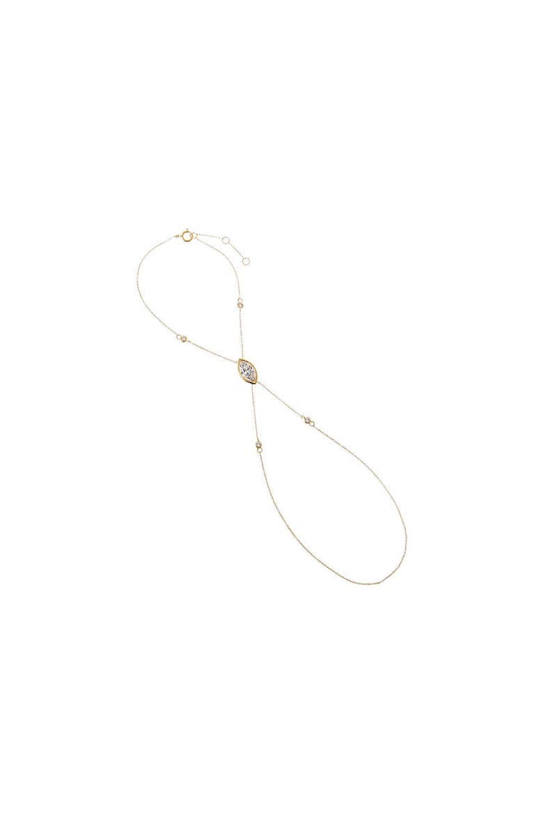 Lab Grown Diamond Marquise Bezel Hand Chain 14K, Main, color, 14K Gold
