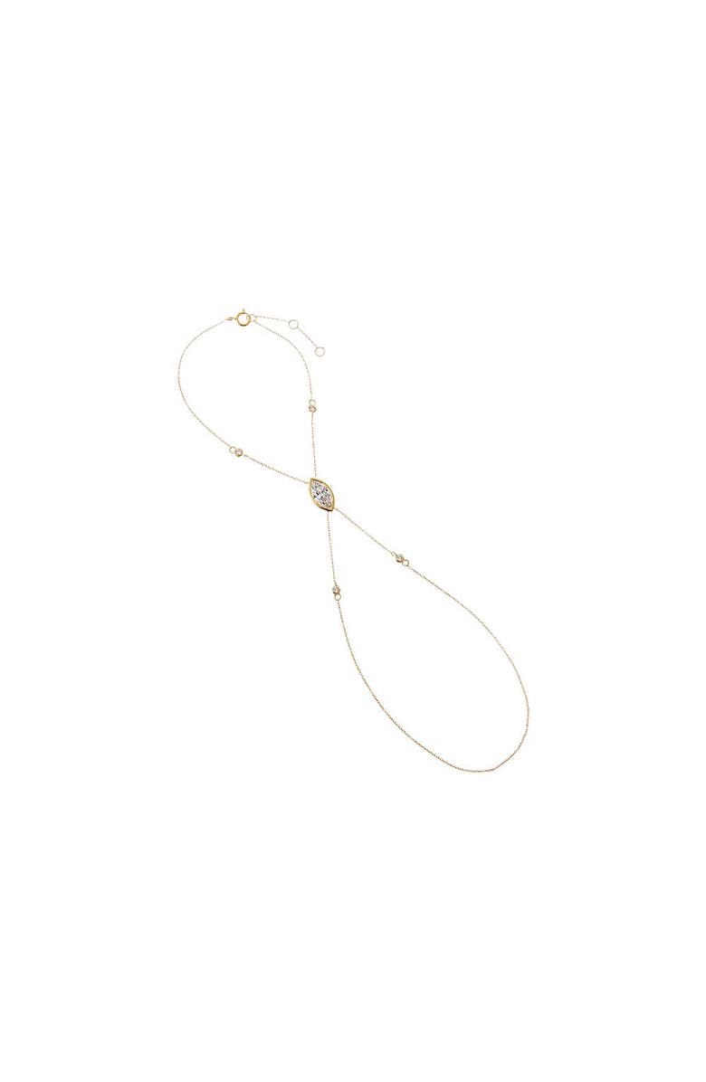 BY ADINA EDEN Lab Grown Diamond Marquise Bezel Hand Chain 14K, Main, color, 14K Gold