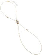 BY ADINA EDEN Lab Grown Diamond Marquise Bezel Hand Chain 14K