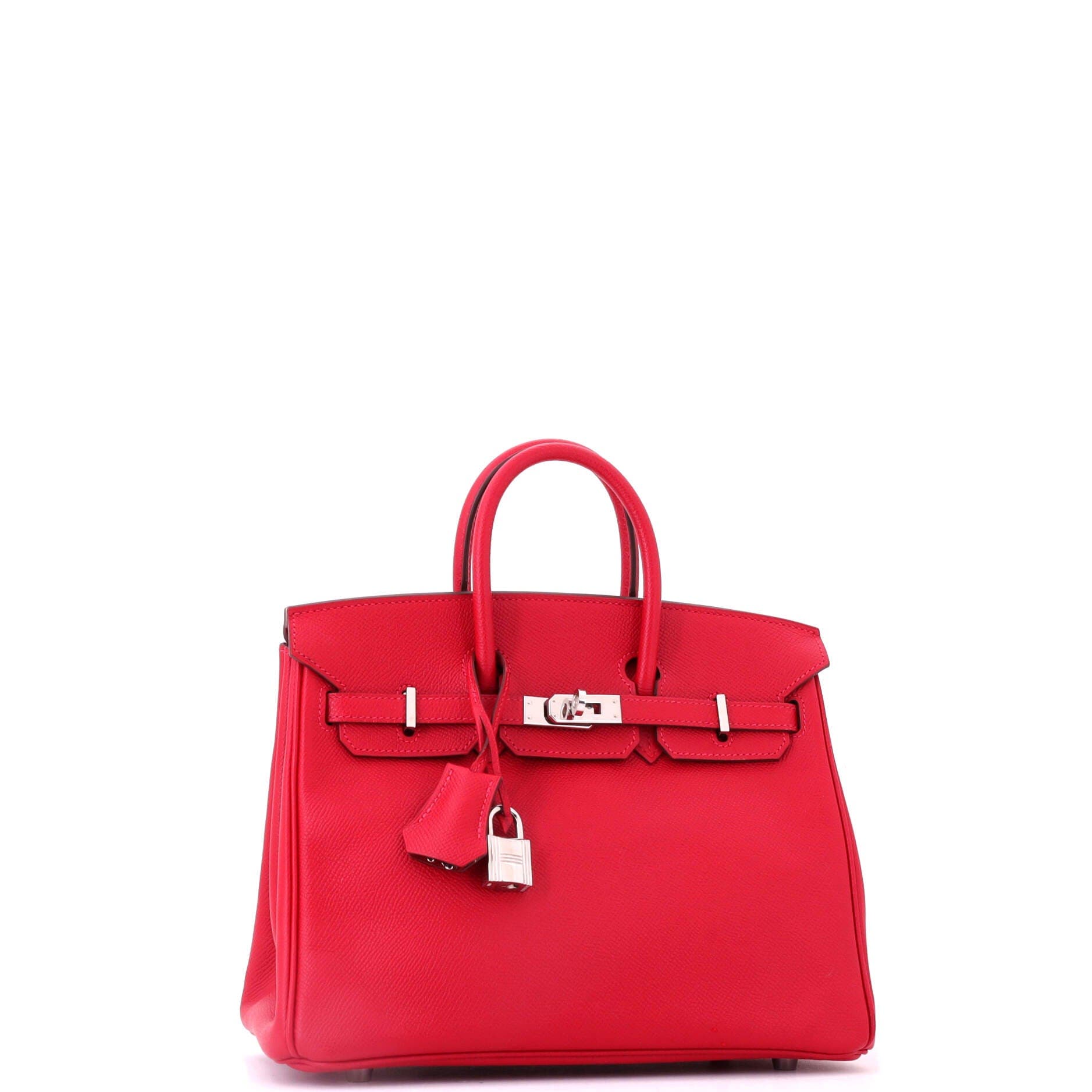 Pre-Owned Hermes Birkin Handbag Red Epsom with Palladium Hardware 25, Alternate, color, Rouge Casaque